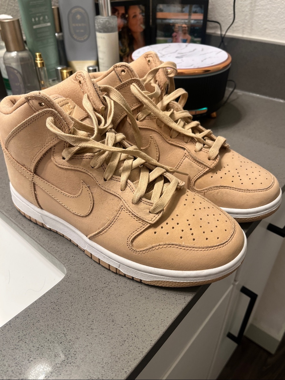 Nike Women's Beige/Tan High-Top Sneakers